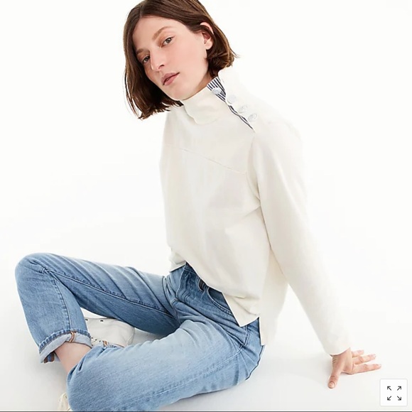 J. Crew Tops - J.Crew Button-Shoulder Turtleneck